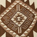 3x12 Kilim Beige & Brown Pattern Kilim Runner,Faded Turkish Runner,95x373Cm