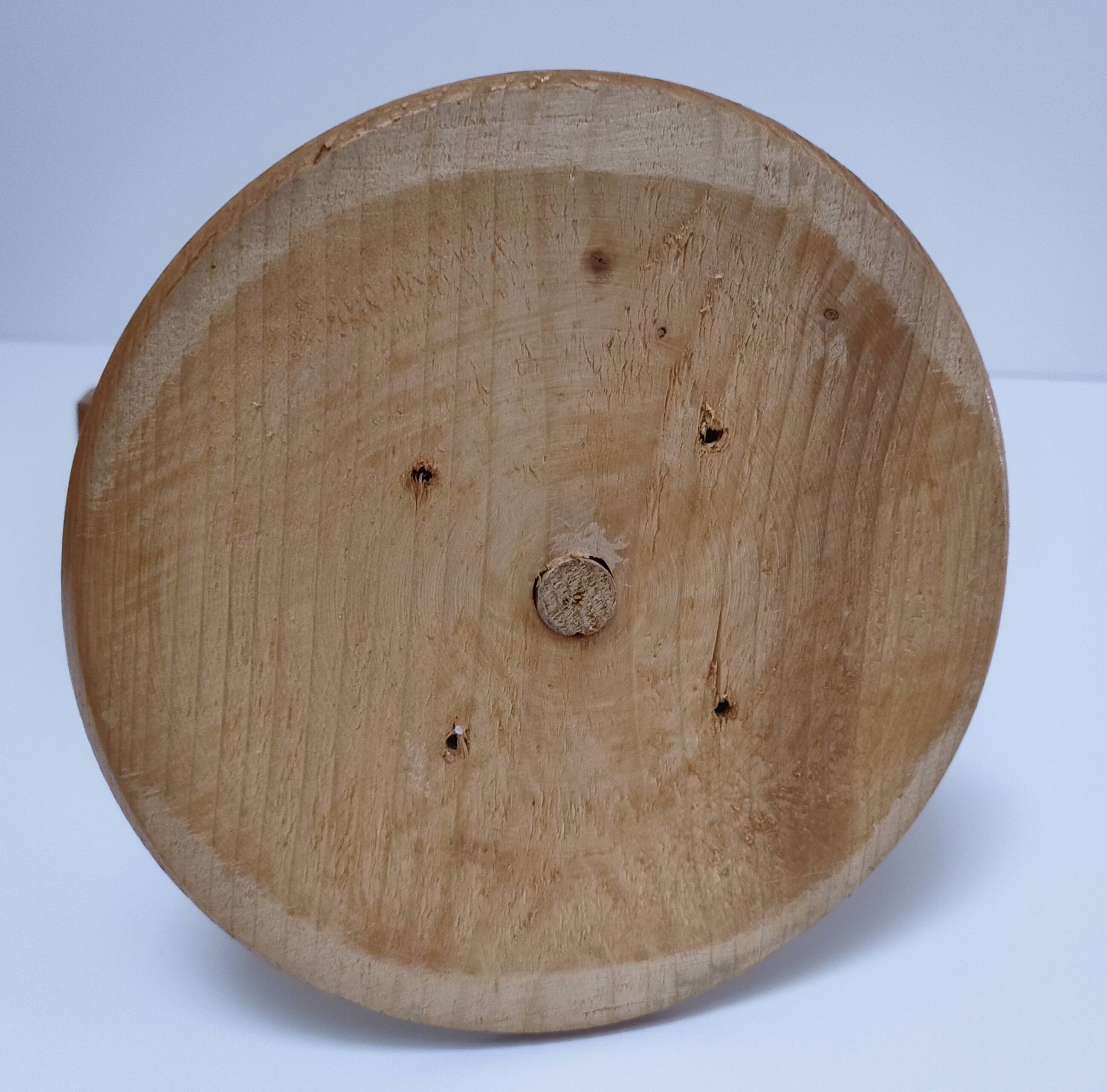 Three Scandinavian wooden candle holders, vintage design