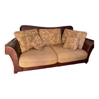 Leather and fabric sofa