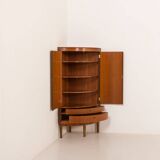 Agner Christoffersen mid-century modern corner cabinet in teak, Denmark, 1950s