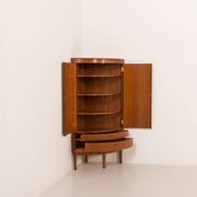 Agner Christoffersen mid-century modern corner cabinet in teak, Denmark, 1950s