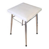 Vintage stool in faux leather and chrome