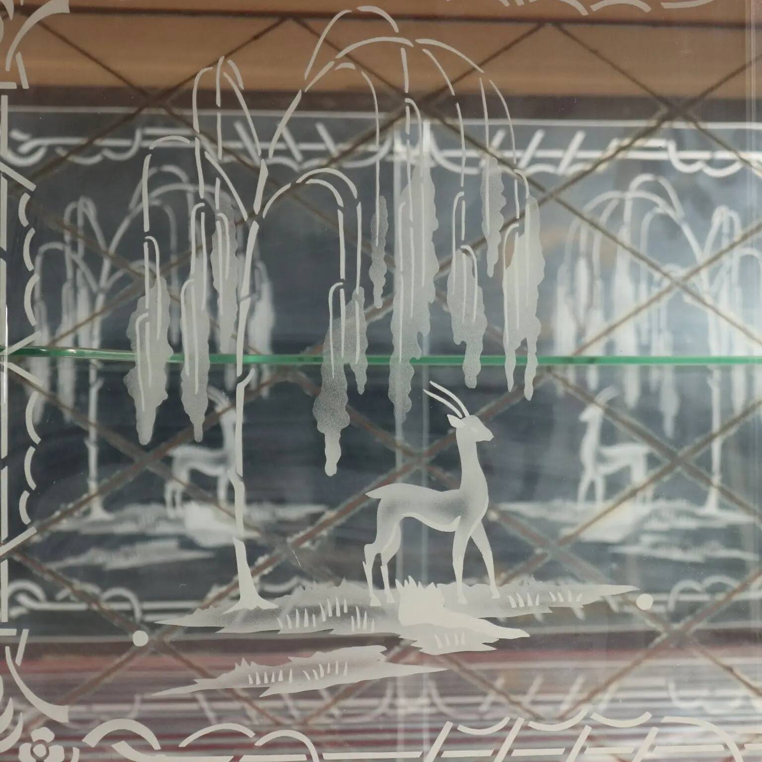 Buffet vintage Palazzi dell'Arte Cantù en noyer et laiton, Italie, années 1940