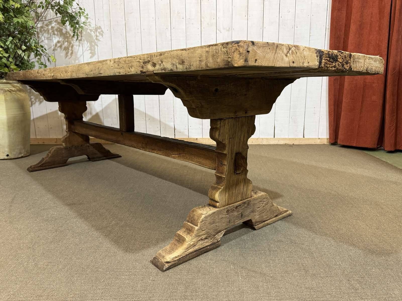 Table monastère en chêne brut XIXème