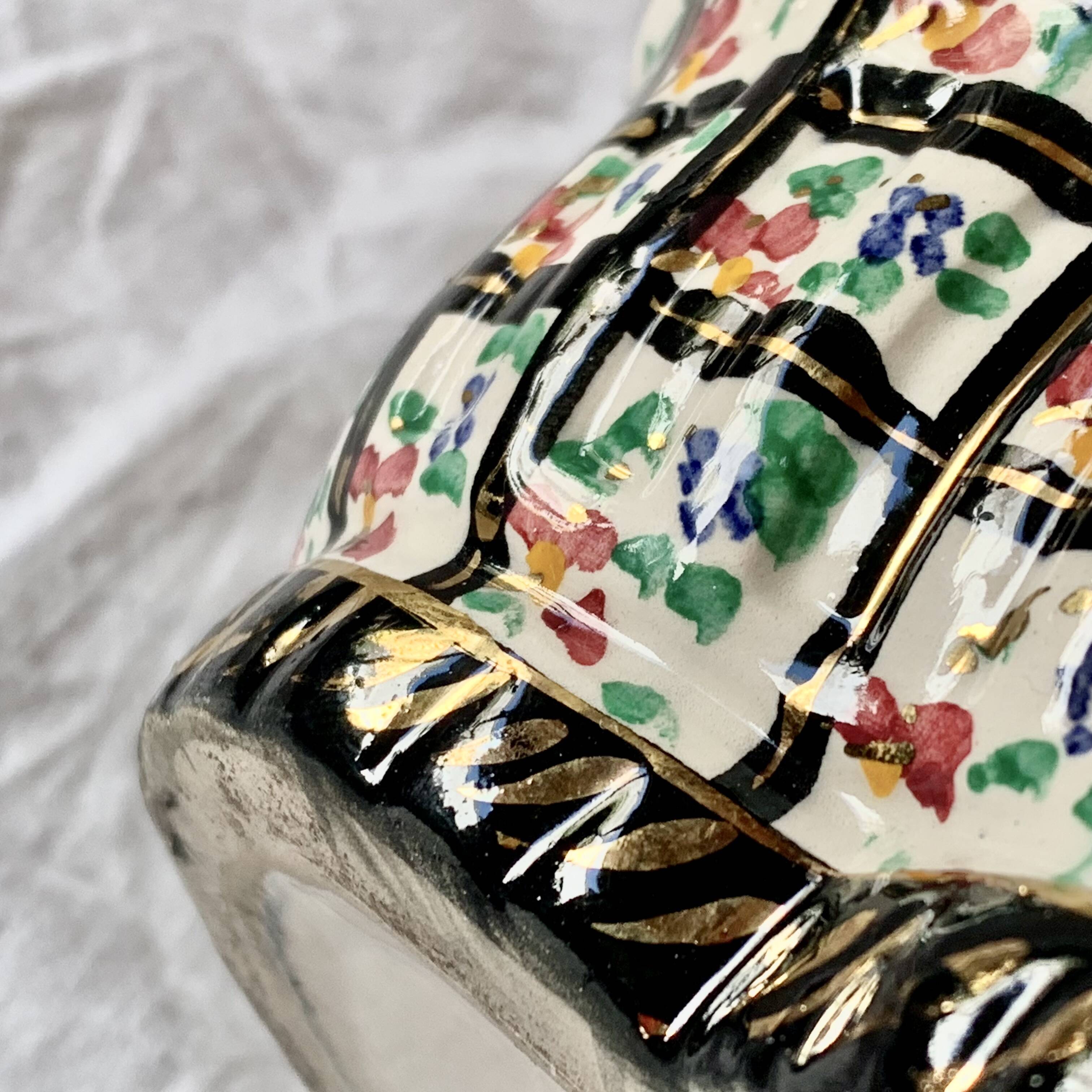 Vintage Hubert Bequet porcelain candy box - Louis XV series - 1950