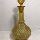 Old bottle decanter glass yellow geometric shape + Cap