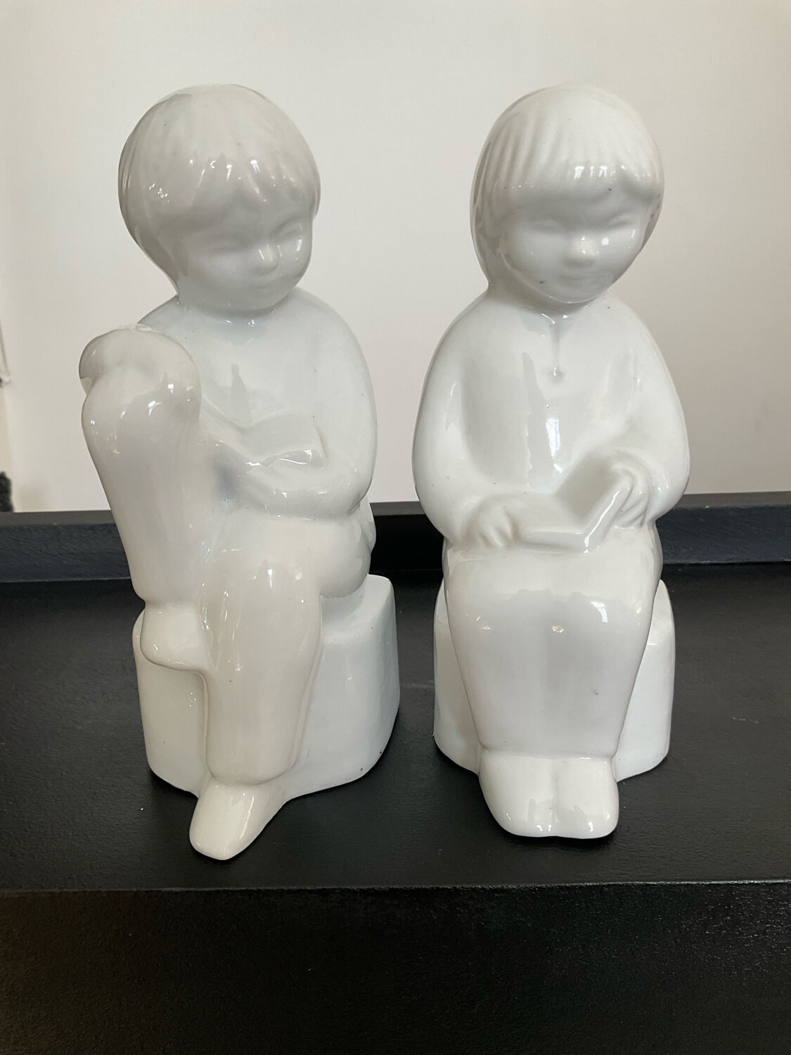 Pair of vintage ceramic bookends 70s-80s