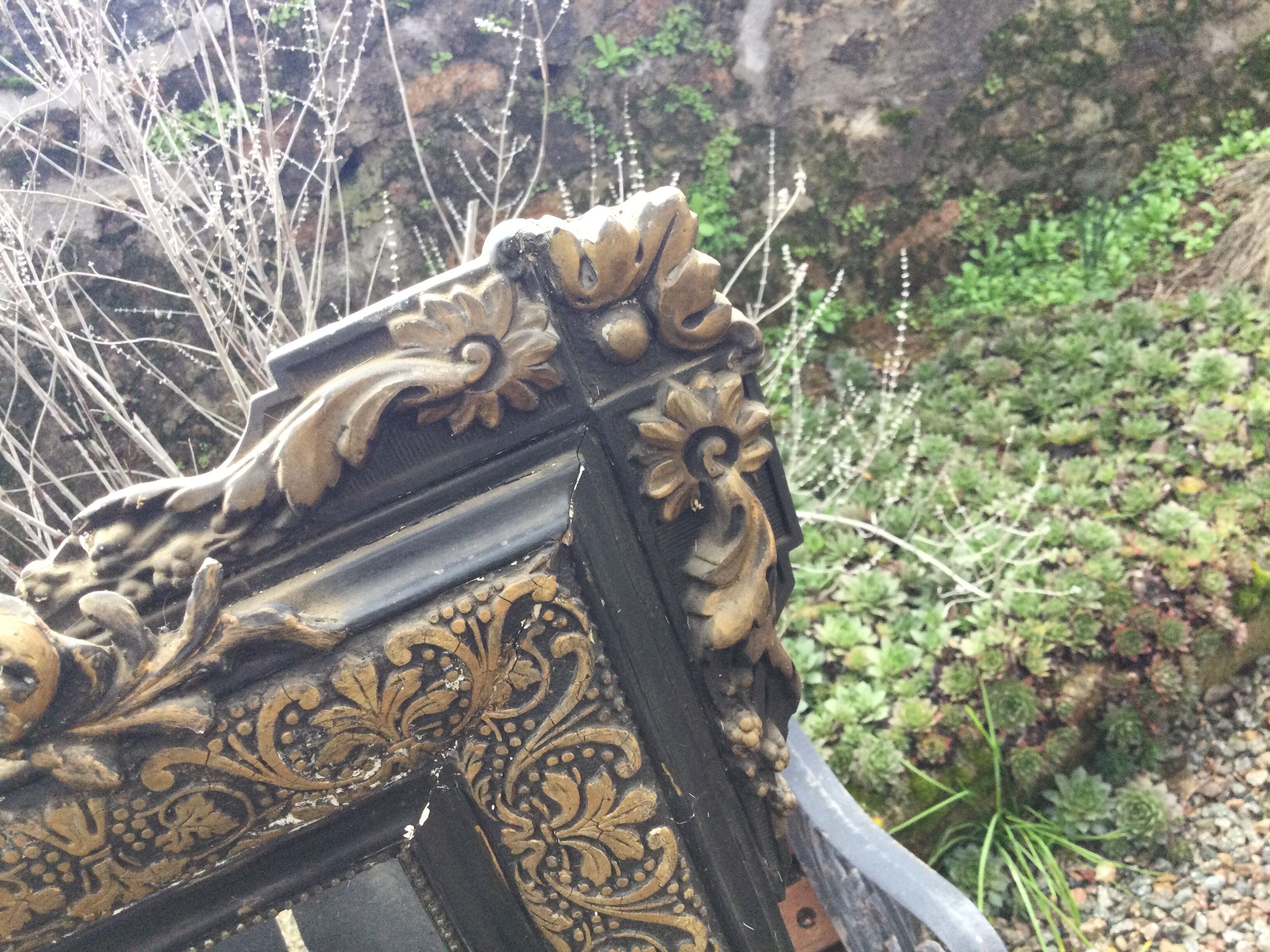 Black and gold mirror napoleon III style 70x105cm