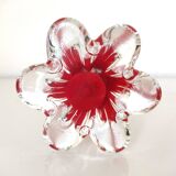 Murano red twisted glass soliflore vase