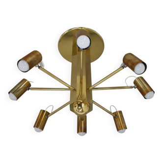 Midcentury Sputnik brass Space Age adjustable pendant/chandelier, 1970s