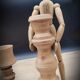 Trio turned wood candlesticks