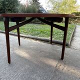 Round rosewood dining table by H. Henning for B. Hansen, 4/8 people.