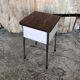 Stool chest formica wood feet compass metal chrome vintage
