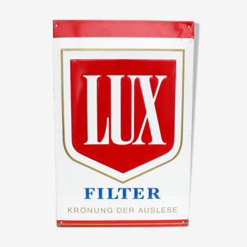 Large vintage German advertising metal sign, Lux cigarette