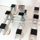 1970's cubic chandelier in chromed metal designed by Maison Sciolari for Mazzega