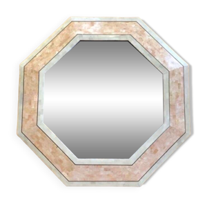 Miroir octogonal travertin