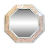 Miroir octogonal travertin années 70