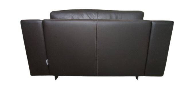 Leather lounge set – Steiner Paris – aluminium base – 1970s/1980s