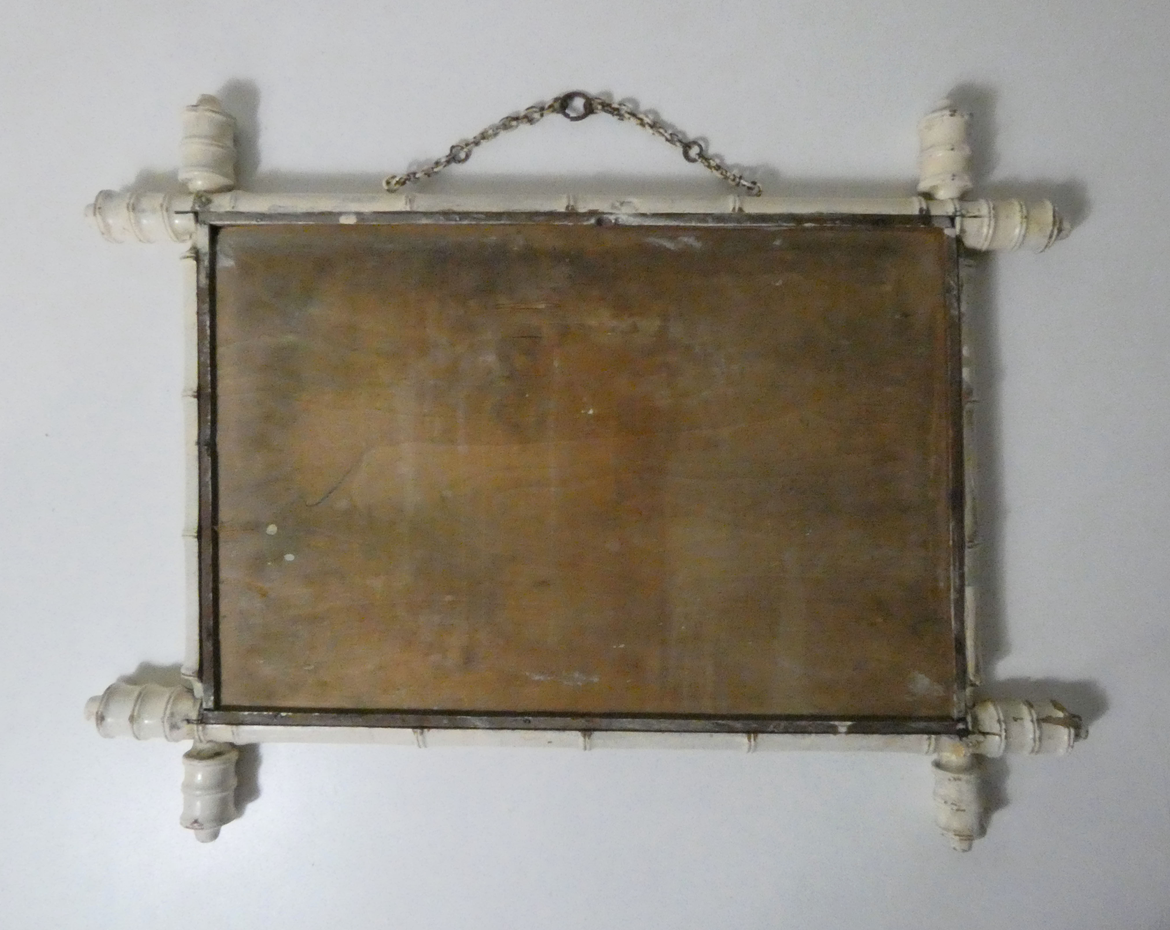 Old mirror mercury turned wood