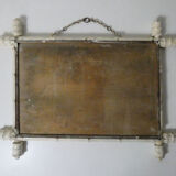 Old mirror mercury turned wood