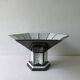 Coupe Art Deco en céramique noire et crispée, France, Saint Clément