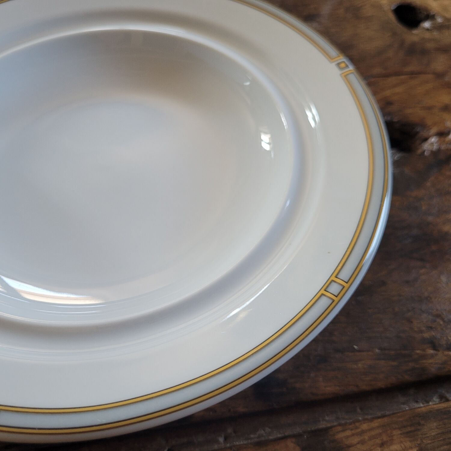 Pillivuyt Porcelain Butter Dish with Geometric Design