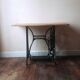 Solid wood and cast iron desk/Singer sewing machine table/entrance console/bathroom furniture