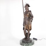 Pair of spelter lamps