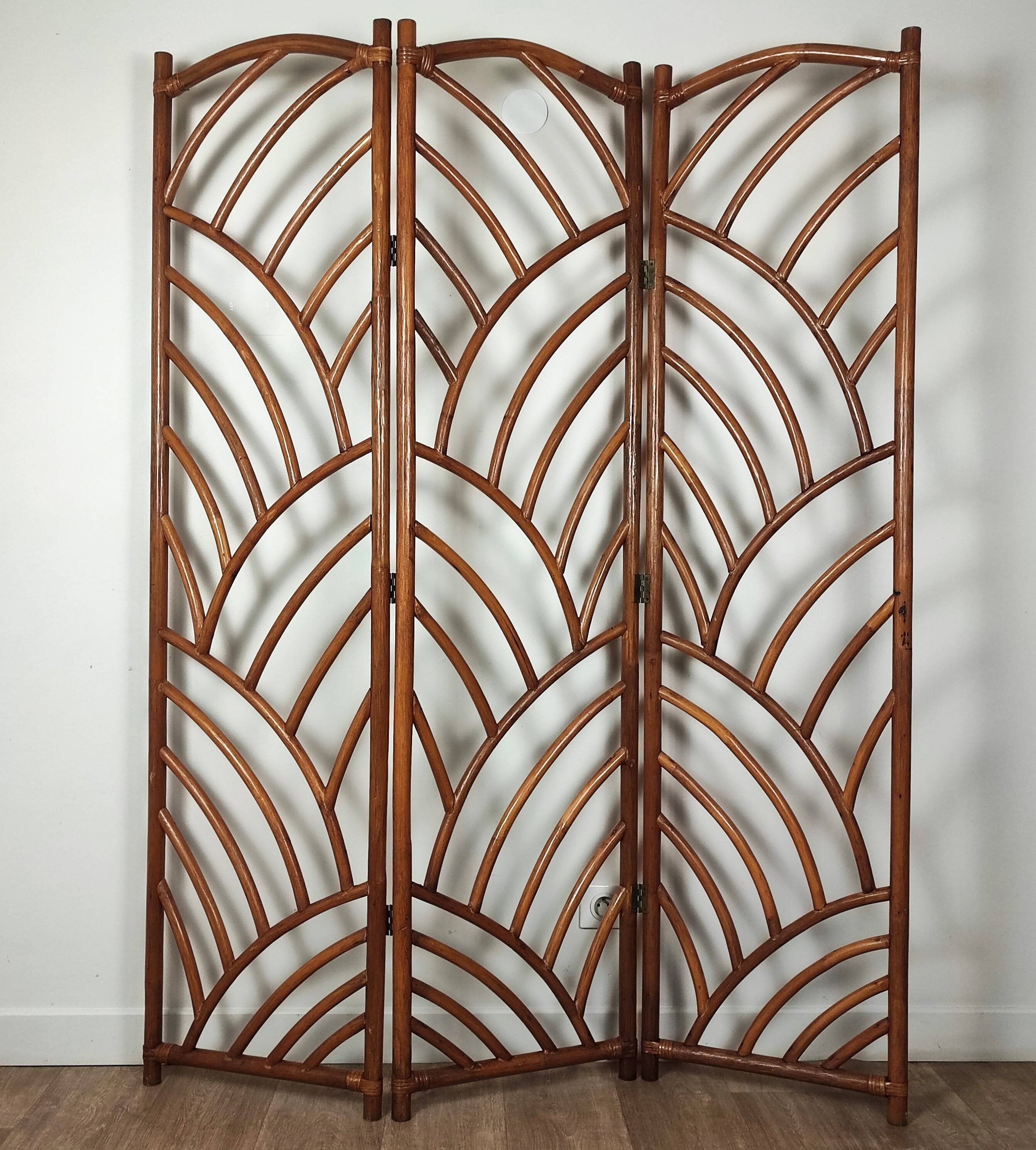 Bamboo and rattan screen
