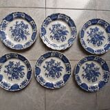 6 Plates dessert service Ridgway Windsor Staffordshire blue décor