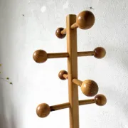 Modernist coat rack in solid pine, 1970s