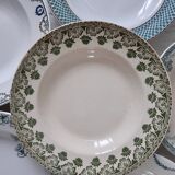 Lot de 6 assiettes creuses vertes dépareillées St Amand, Badonvillier, Salins et Bosch