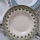 Set of 6 mismatched green hollow plates St Amand, Badonvillier, Salins and Bosch