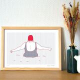 Illustration A4 naiade no. 2/8 bretagne baigneuse mer