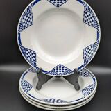 Set of 4 hollow plates Moulin des loups Orchies Hamage model Pantin vintage