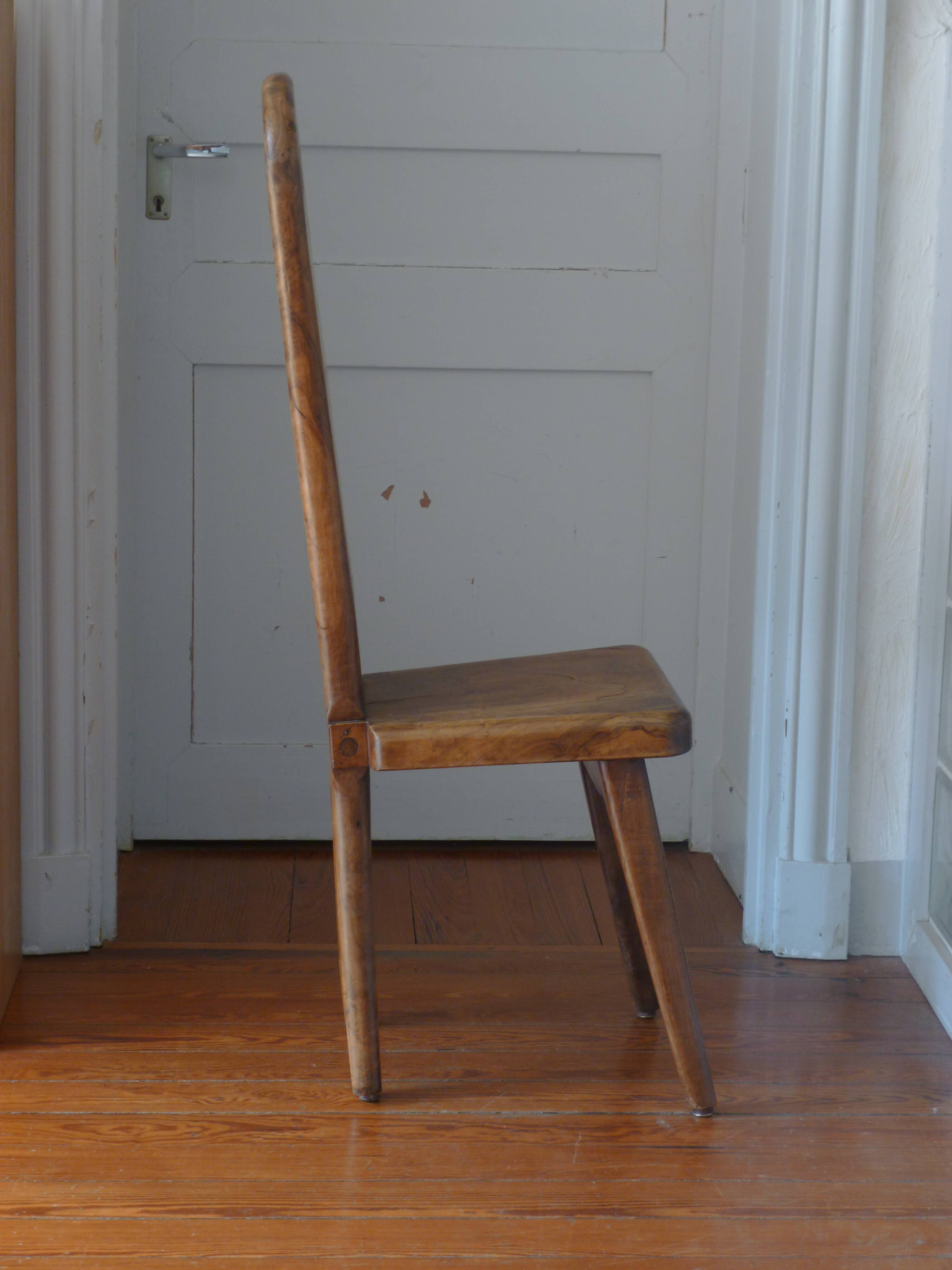 Maison Dubosq, an olive chair, 70s