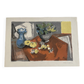 Lithographie signée Georges Lambert - Nature Morte - 1954