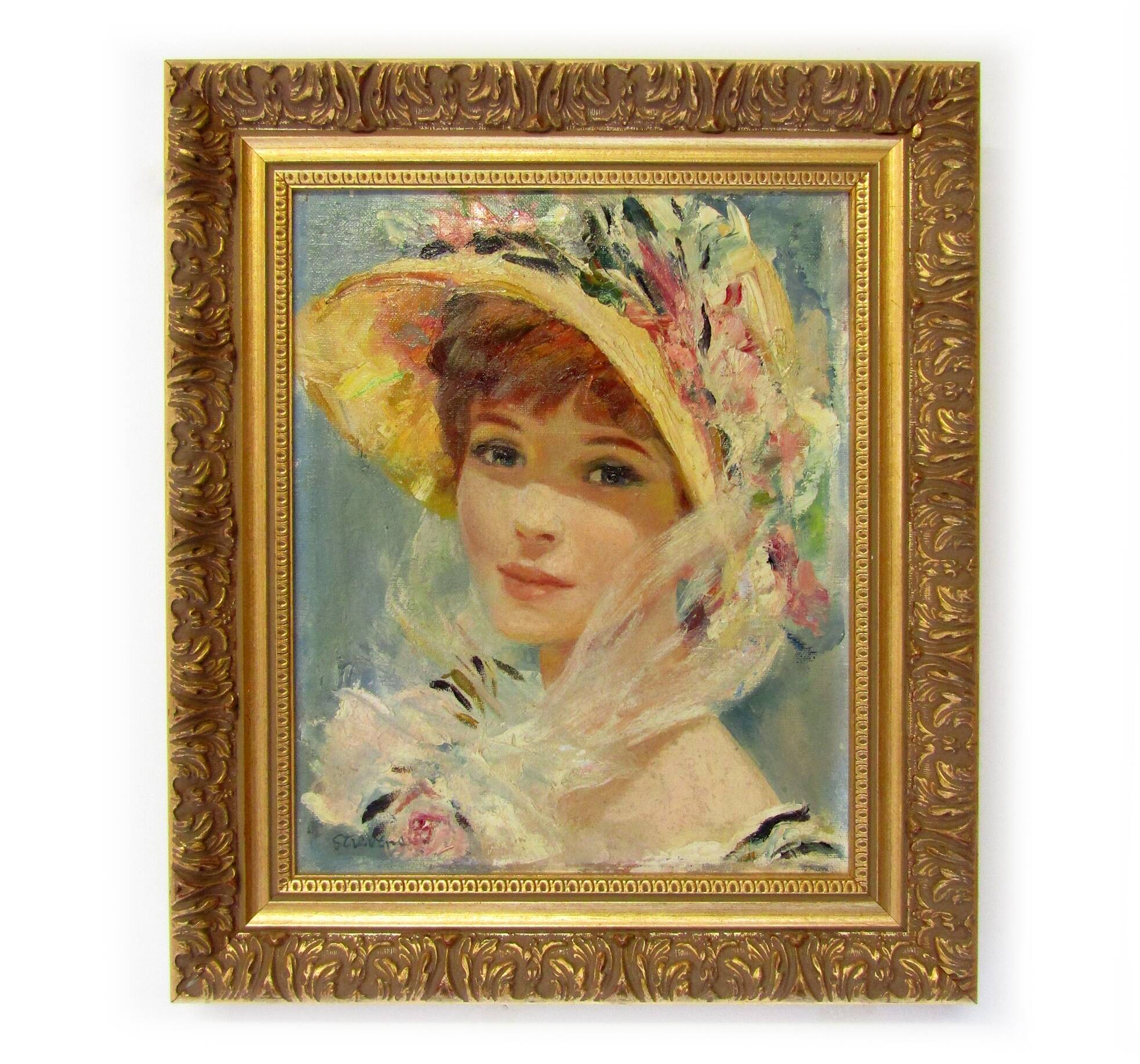 Fine Impressionist Oil On Canvas Society Lady by John Strevens (1902-1990)