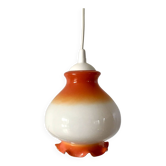pendant light in gradient orange opaline from the 70s