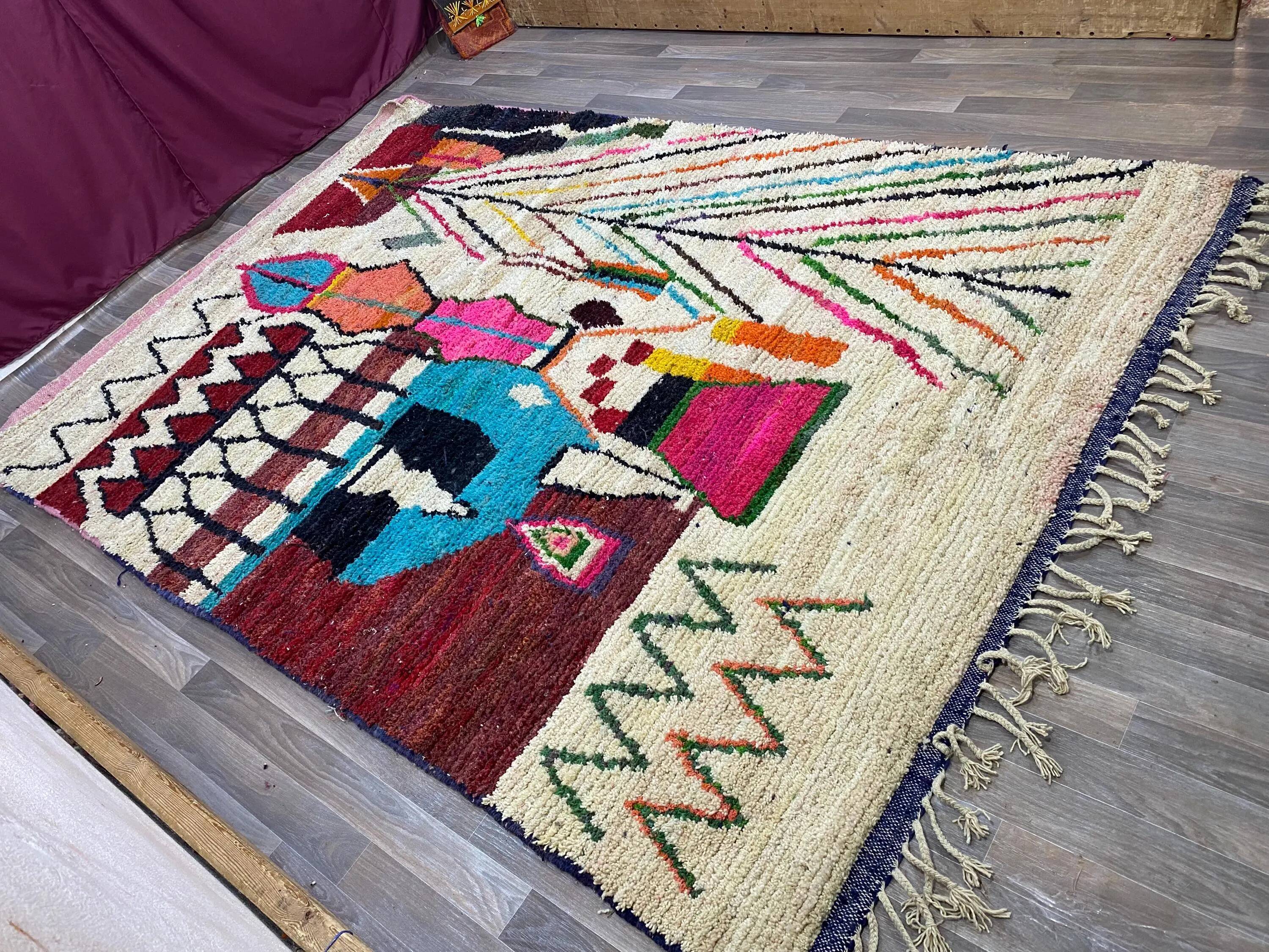 Large Berber wool rug 3x2 m