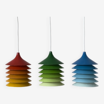Trio coloré de lampes IKEA vintage de Bent Boysen