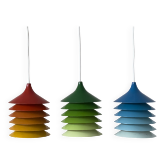 Trio coloré de lampes IKEA vintage de Bent Boysen