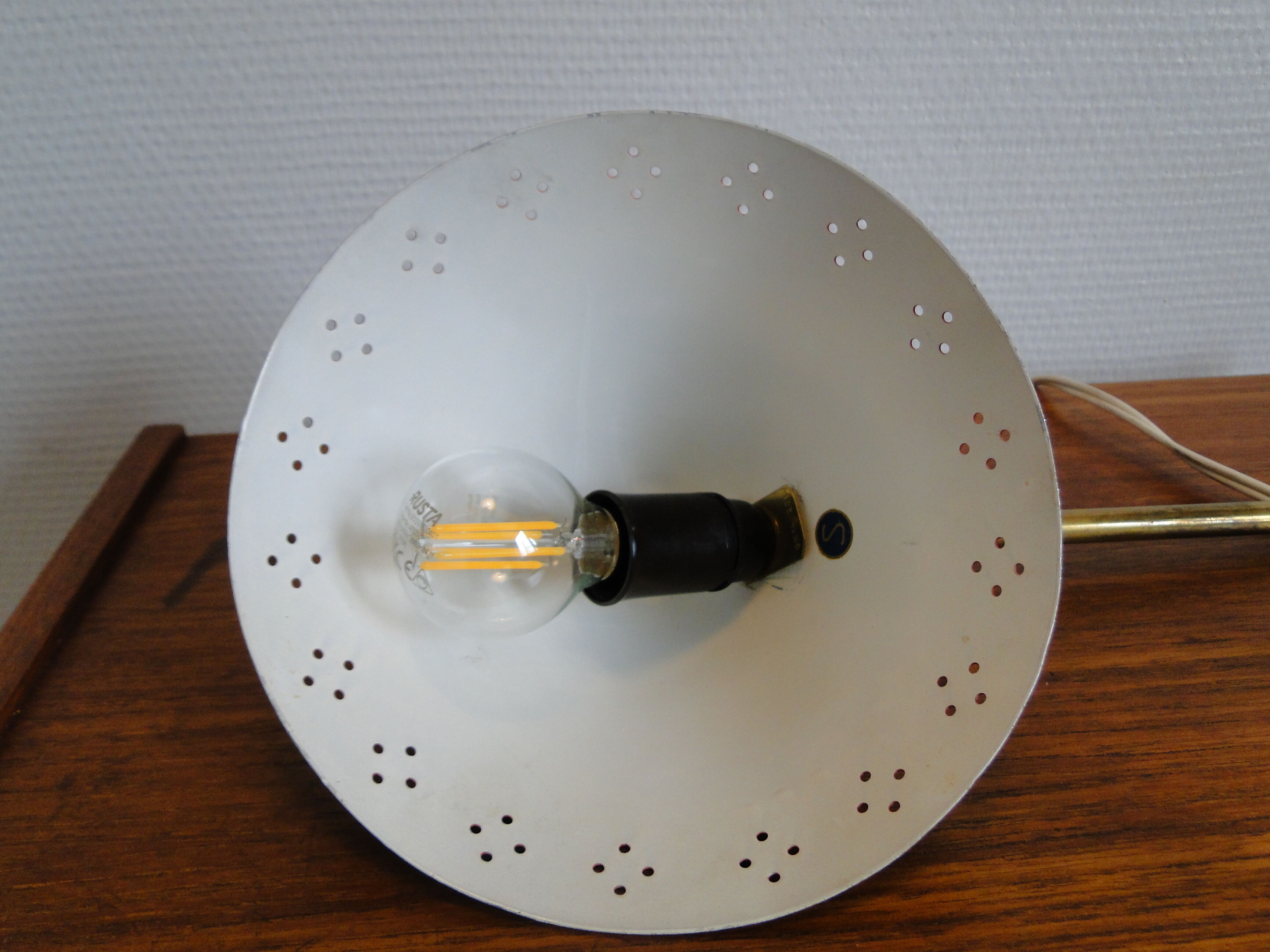 Vintage bedside lamp red 1950