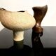 Sculptural studio ceramic art pottery vase, Germany 1966