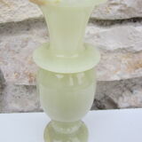 Vase in translucent natural stone of very light green color