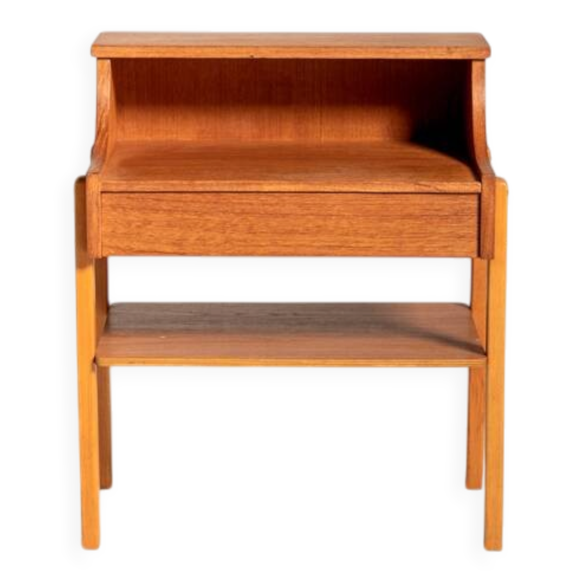 Swedish Teak and Beech Bedside Table by AB Carlström & Co Möbelfabrik, 1960