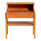 Swedish Teak and Beech Bedside Table by AB Carlström & Co Möbelfabrik, 1960