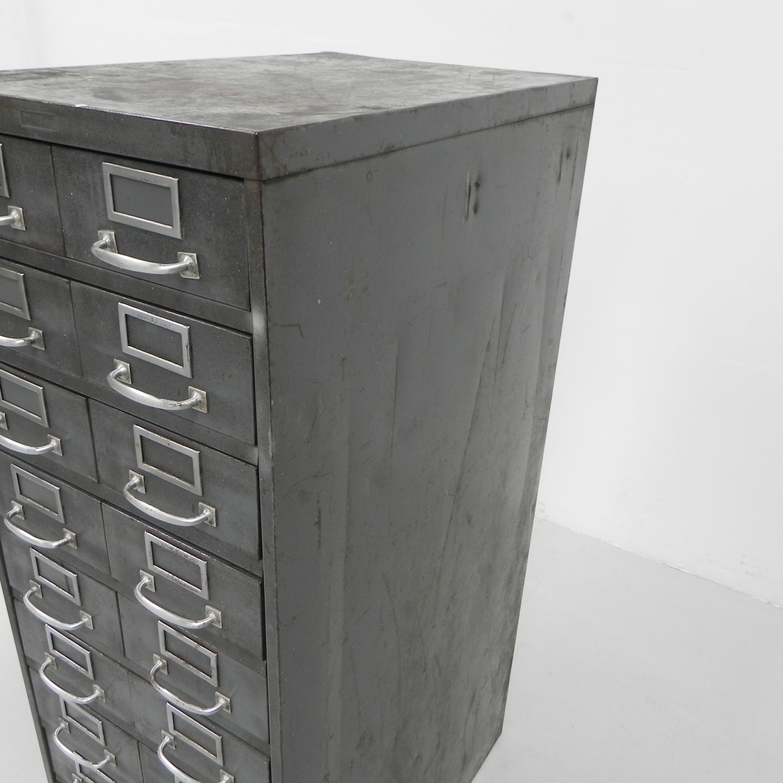 Industrial Steel Chest of Drawers with 20 Drawers