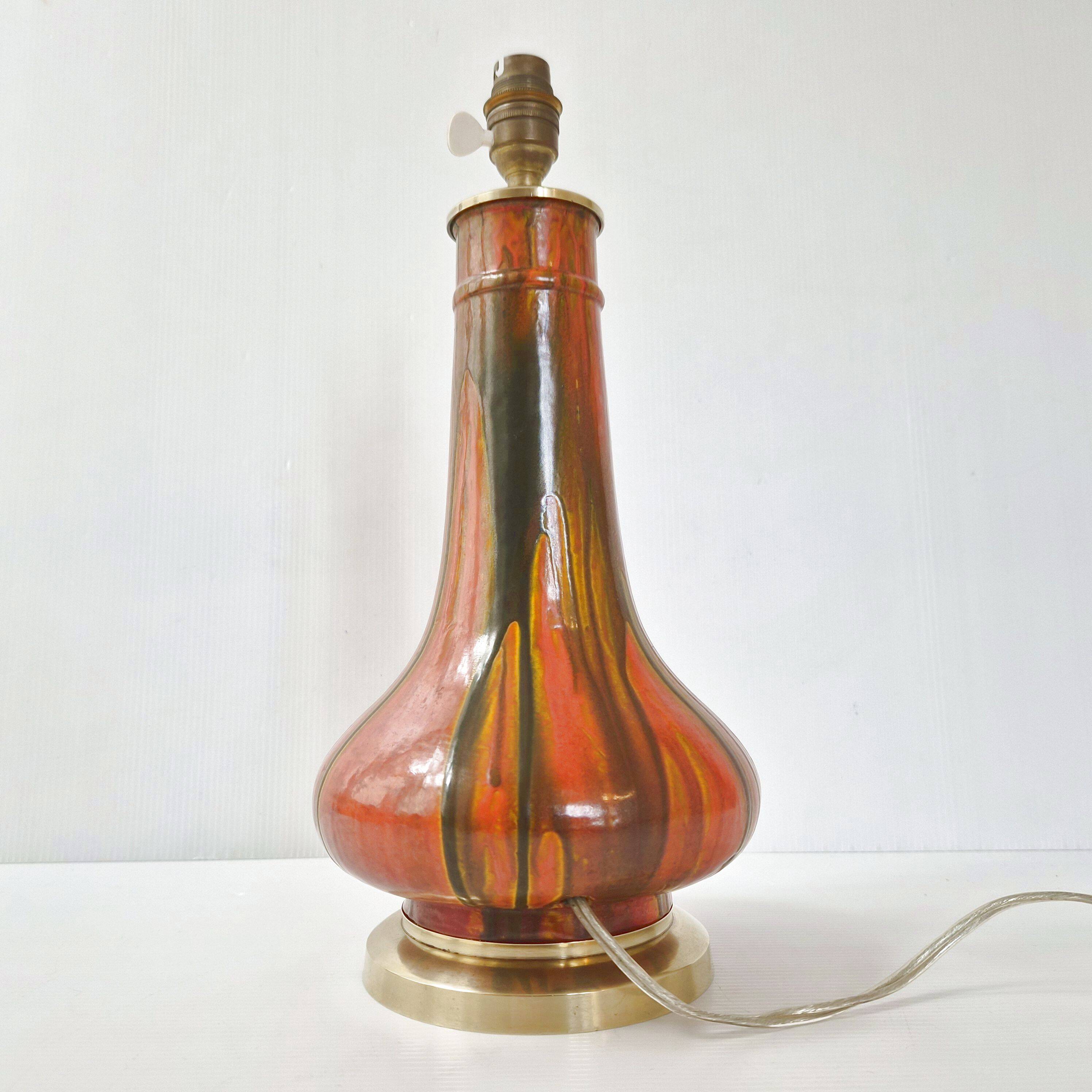 Art Deco lamp in flamed stoneware 1920