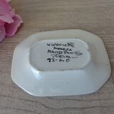 Antique small ceramic pocket emptier with Almeida rooster motif, signed and hand-painted